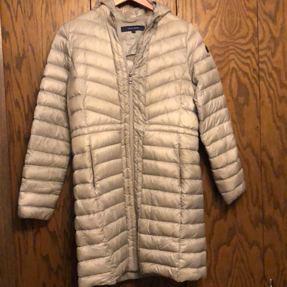 Cole Haan knee length puffer jacket.